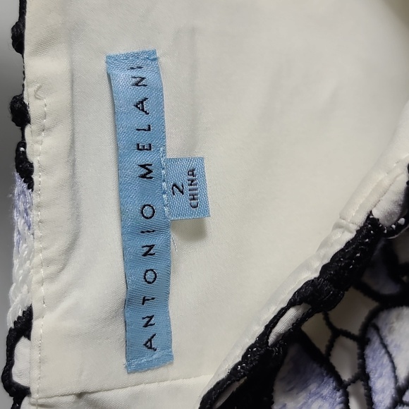 ANTONIO MELANI Floral Cut Out Lace Lined Skirt Size 2 - Picture 2 of 13